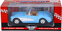 Showcasts Collectibles - Chevy Corvette Convertible (1959, 1/24 scale diecast model car, Light Blue) 73216AC/BU