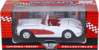 Show product details for Showcasts Collectibles - Chevy Corvette Convertible (1959, 1/24 scale diecast model car, White) 73216AC/W