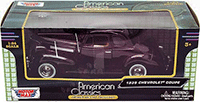 Motormax Premium American - Chevrolet Coupe Hard Top  (1939, 1/24 scale diecast model car, Burgundy) 73247AC/BG