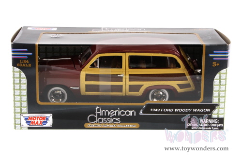 Motormax Premium American - Ford  Woody Wagon (1949, 1/24 scale diecast model car, Brown) 73260AC/BN