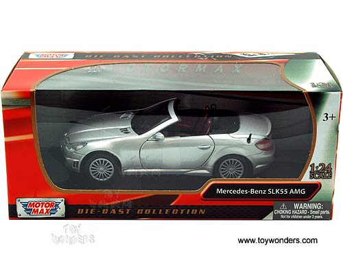 Motormax - Mercedes Benz SLK55 AMG Convertible (2005, 1/24 scale diecast model car, Silver) 73292