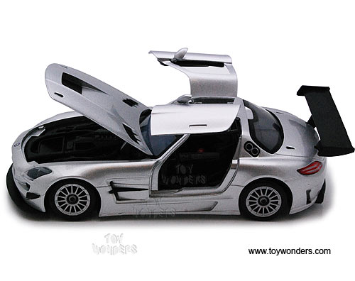Motormax - Mercedes-Benz SLS AMG GT3 Hard Top (1/24 scale diecast model car, Silver) 73356