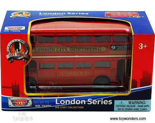 Motormax - London Double Decker Bus Hard Top (4.75" diecast model car, Red) 76002