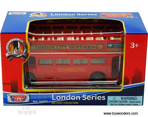 Motormax - London Double Decker Bus Open Top (4.75" diecast model car, Red) 76008
