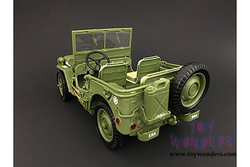 American Diorama - ARMY Jeep Vehicle US Army (1/18 scale diecast model car, Green) 77404