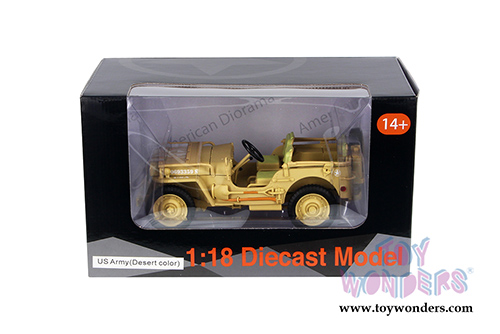 American Diorama - ARMY Jeep Vehicle US Army (1/18 scale diecast model car, Desert) 77408