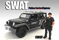 Show product details for American Diorama Figurine - SWAT Team Chief (1/18 scale, Black) 77418