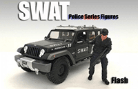Show product details for American Diorama Figurine - SWAT Team Flash (1/18 scale, Black) 77419