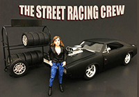Show product details for American Diorama Figurine - Street Racing Crew Figure IV (1/18 scale, Black/Blue) 77434
