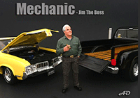 Show product details for American Diorama Figurine - Mechanic | Jim The Boss (1/24 scale, Green/Brown) 77497