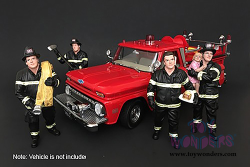 American Diorama Figurine - Firefighter | Saving Life (1/18 scale, Black/Yellow) 77460