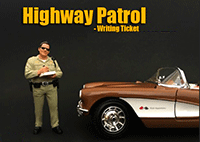 Show product details for American Diorama Figurine - Highway Patrol | Writing Ticket (1/18 scale, Beige) 77463