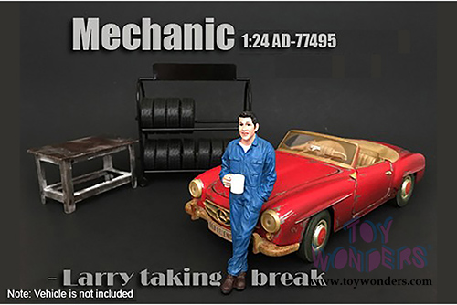 American Diorama Figurine -  Mechanic Larry Taking Break (1/24 scale, Blue) 77495