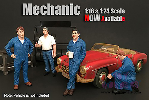 American Diorama Figurine -  Mechanic Larry Taking Break (1/24 scale, Blue) 77495