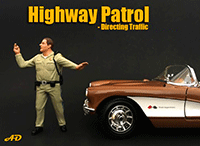 Show product details for American Diorama Figurine - Highway Patrol | Directing Traffic (1/18 scale, Beige) 77465