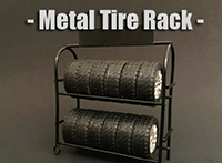 Show product details for American Diorama Accessories - Metal Tire Rack (1/24 scale, Black) 77530