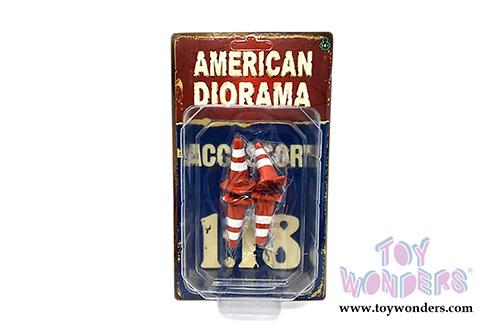 American Diorama Accessories - Traffic Cones (1/18 scale, Orange/White) 77520