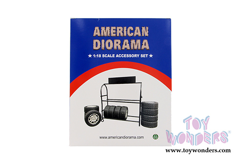 American Diorama Accessories - Metal Tire Rack (1/24 scale, Black) 77530