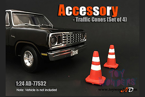 American Diorama Accessories - Traffic Cones (1/24 scale, Orange/White) 77532