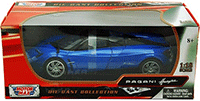 Show product details for Motormax - Pagani Huayra Hard Top (1/18 scale diecast model car, Blue) 79160BU