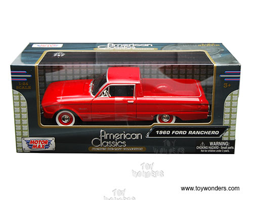 Motormax - Ford Ranchero Pickup Truck (1960, 1/24 scale diecast model car, Red) 79321AC/R