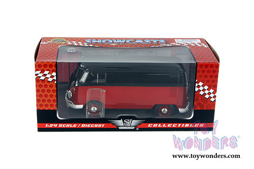Showcasts Collectibles - Volkswagen Type 2 Delivery Bus (1/24 scale diecast model car, Red/Black) 79342R