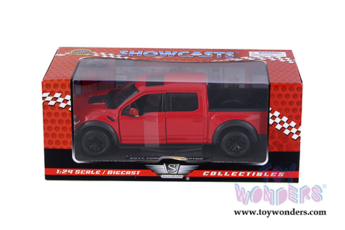 Showcasts Collectibles - Ford F-150 Raptor Pickup (2017, 1/27 scale diecast model car, Red) 79344R