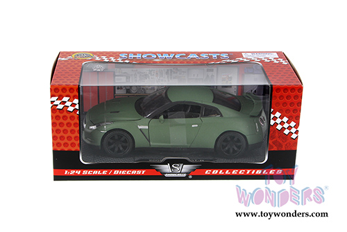 Showcasts Collectibles - Nissan GTR Hard Top (2008, 1/24 scale diecast model car, Matte Green) 79506