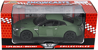 Show product details for Showcasts Collectibles - Nissan GTR Hard Top (2008, 1/24 scale diecast model car, Matte Green) 79506