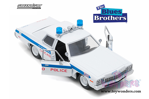 Greenlight Hollywood - Dodge Monaco Bluesmobile "The Blues Brothers" Movie (1974, 1/24 scale diecast model car, Black/White) 84011