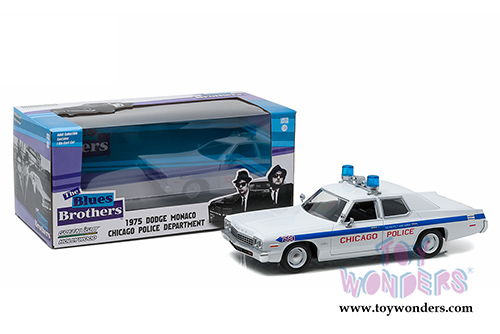 Greenlight Hollywood - Dodge Monaco Bluesmobile "The Blues Brothers" Movie (1974, 1/24 scale diecast model car, Black/White) 84011