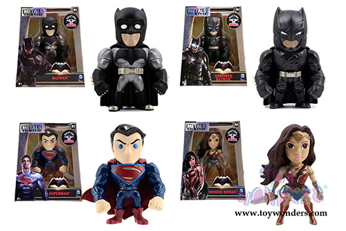 Jada Toys - Metals Die Cast | Batman v Superman - Assortment Wave 1 set of 4 Figures (4" diecast model toy, Assmt.) 84259-W1