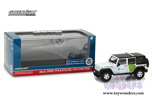 Greenlight - Jeep® Wrangler Unlimited U.S. Customs and Border Protection (2015, 1/43 scale diecast model car, White w/Black) 86091