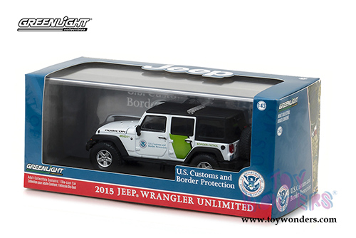 Greenlight - Jeep® Wrangler Unlimited U.S. Customs and Border Protection (2015, 1/43 scale diecast model car, White w/Black) 86091