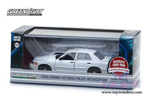 Greenlight - Ford Crown Victoria Police Interceptor (1/43 scale diecast model car, White) 86095