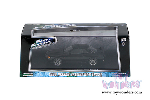 Greenlight Fast & Furious - Nissan Skyline GT-R Fast and Furious "Fast 7" Movie (1989, 1/43 scale diecast model car, Black) 86229