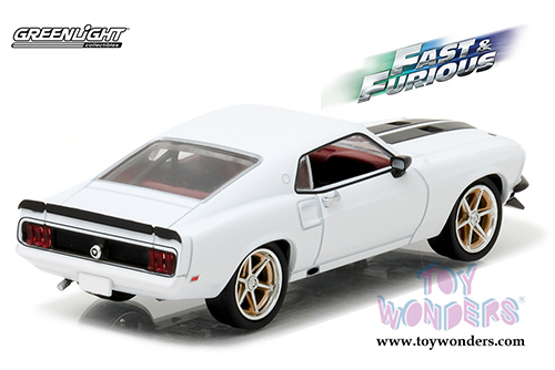 Greenlight Fast & Furious - Roman's Ford Mustang Custom "Anvil Halo" Fast and Furious 6 Movie Hard Top (1969, 1/43 scale diecast model car, White) 86236