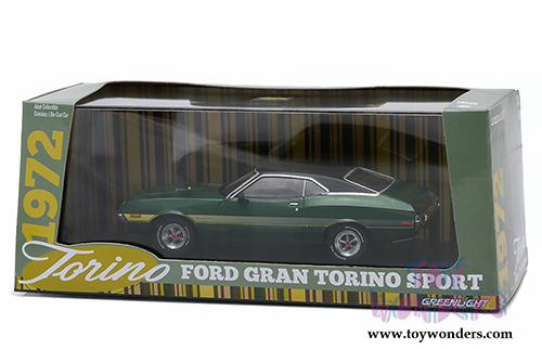 Greenlight - Ford Gran Torino Sport Hard Top (1972, 1/43 scale diecast model car, Green) 86305