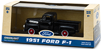Show product details for Greenlight - Ford F-1 Pickup Truck (1951, 1/43 scale diecast model car, Raven Black) 86315
