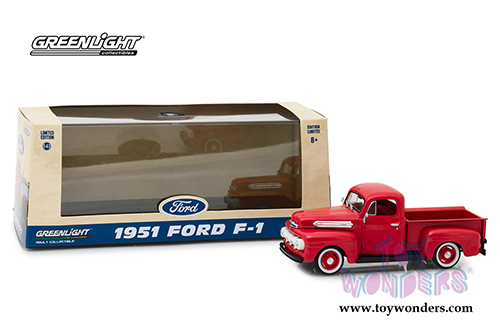 Greenlight - Ford F-1 Pickup Truck (1951, 1/43 scale diecast model car, Coral Red Flame) 86316
