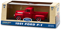 Show product details for Greenlight - Ford F-1 Pickup Truck (1951, 1/43 scale diecast model car, Coral Red Flame) 86316