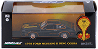 Show product details for Greenlight - Ford Mustang II King Cobra Hard Top (1978, 1/43 scale diecast model car, Black w/ Gold Stripes) 86320