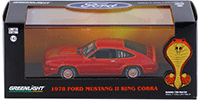 Show product details for Greenlight - Ford Mustang II King Cobra Hard Top (1978, 1/43 scale diecast model car, Red w/ Gold Stripes) 86321