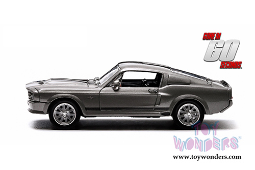 Greenlight - Eleanor from "Gone in 60 Seconds" - Ford Mustang Hard Top (1967, 1/43 scale diecast model car, Gray w/ Black Stripes) 86411