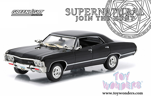 Greenlight Hollywood - Supernatural | Chevrolet® Impala™ Sports Sedan "Supernatural" TV Series (1967, 1/43 scale diecast model car, Black) 86441