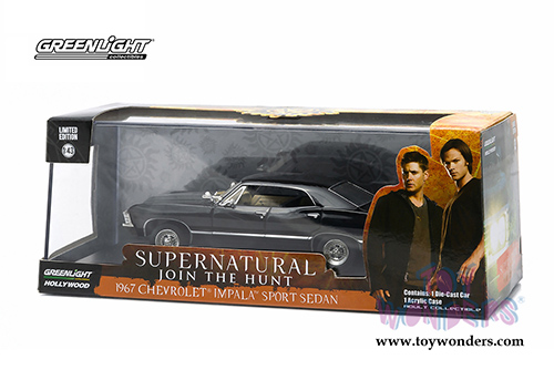 Greenlight Hollywood - Supernatural | Chevrolet® Impala™ Sports Sedan "Supernatural" TV Series (1967, 1/43 scale diecast model car, Black) 86441