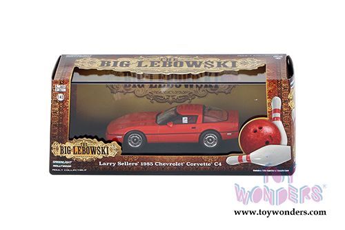 Greenlight Hollywood - The Big Lebowski | Little Larry Seller's Chevrolet Corvette C4 Hard Top (1985, 1/43 scale diecast model car, Red) 86497
