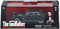 Show product details for Greenlight Hollywood - The Godfather Lincoln Continental Hard Top (1941, 1/43 scale diecast model car, Black) 86507