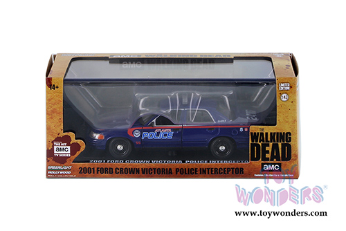 Greenlight Hollywood - The Walking Dead - Ford Crown Victoria Police Interceptor Atlanta Police (2001, 1/43 scale diecast model car, Blue) 86510
