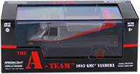 Show product details for Greenlight - Hollywood The A-Team™ (TV Series, 1983-87) GMC® Vandura (1983, 1/43 scale diecast model car, Black/Gray) 86515